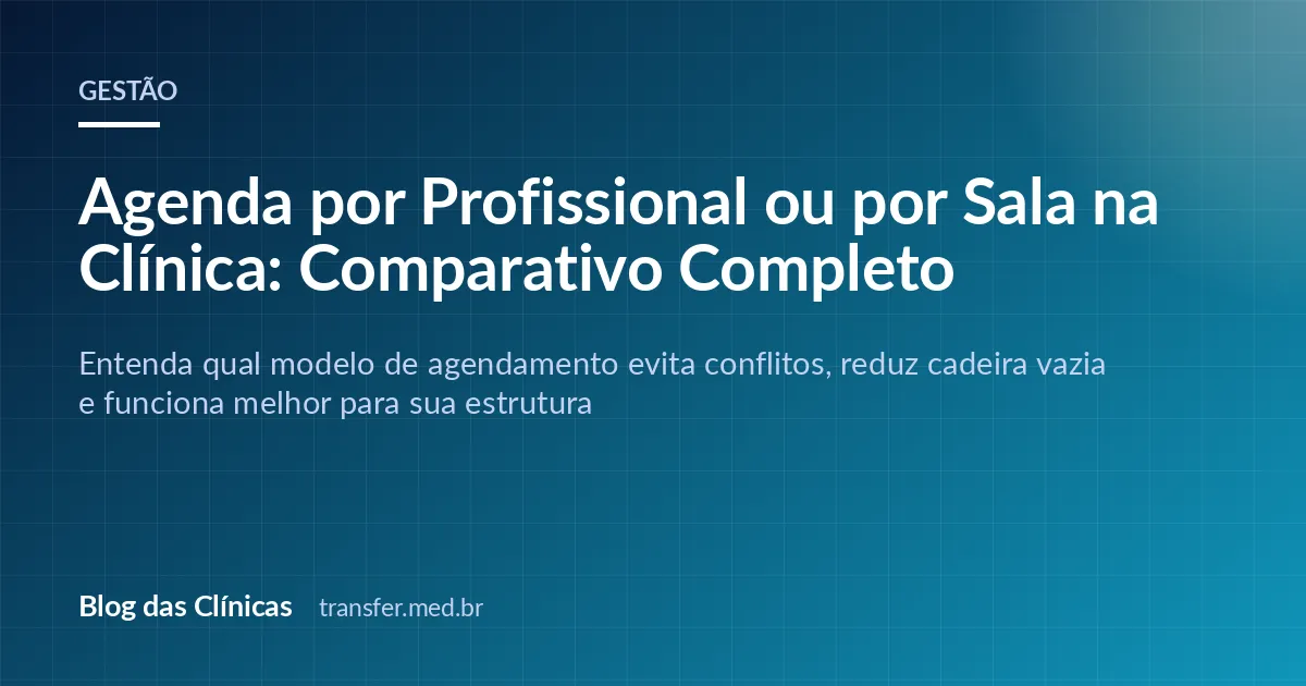 Agenda por Profissional ou por Sala na Clínica: Comparativo Completo