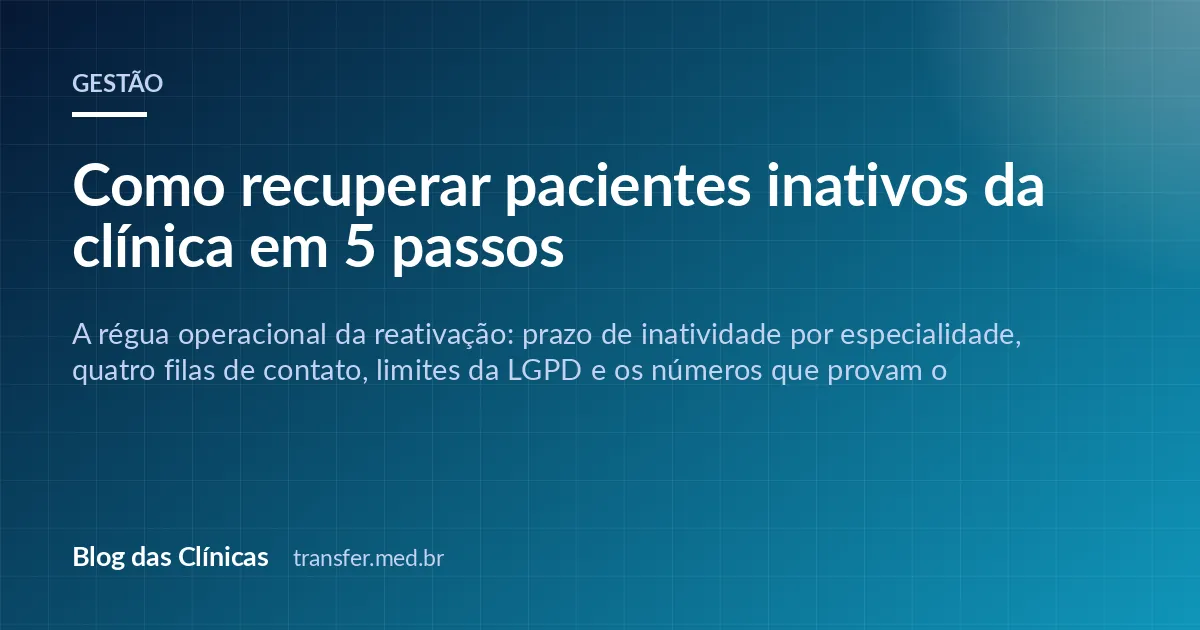 Como recuperar pacientes inativos da clínica em 5 passos