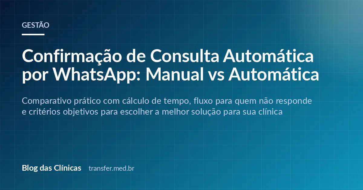 Confirmação de Consulta Automática por WhatsApp: Manual vs Automática